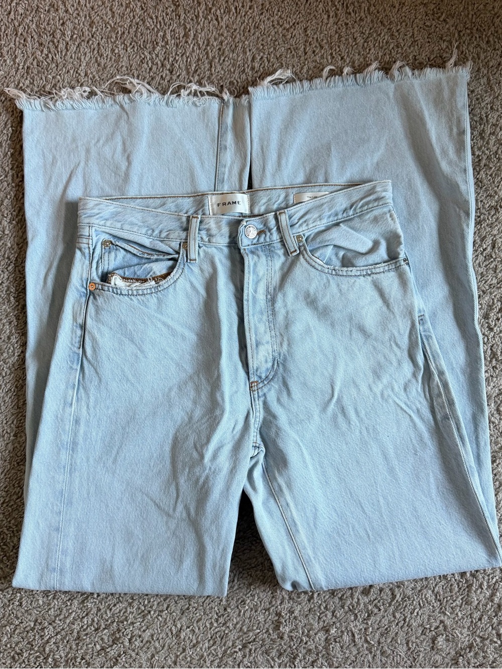 Frame The Lax Wisp Raw Frayed Denim Jeans